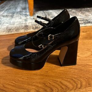 Black chunky heel Mary Jane style